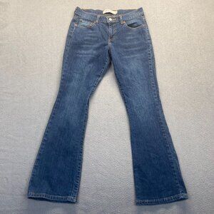 Levis 515 Jeans 6S Blue Denim Superlow Bootcut Embroidered Womens 30x29‎ EUC